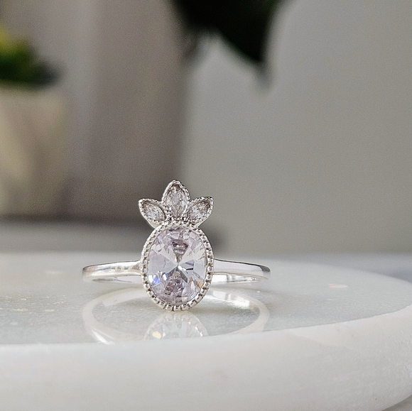 Pineapple ring, 925 Sterling Silver Charmed Aroma Topical Ring Collection - Picture 3 of 3